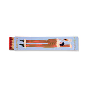 The Jester - Extra Long Boxed Matches feature a light blue cover with a striped figure holding a lit match—extra-long safety matches and gold SAFETY MATCHES lettering add whimsical décor to any space.