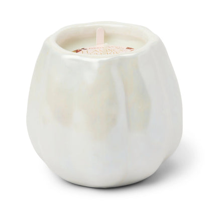 Flaming Pumpkin - White Metallic Pumpkin Candle Paddywax