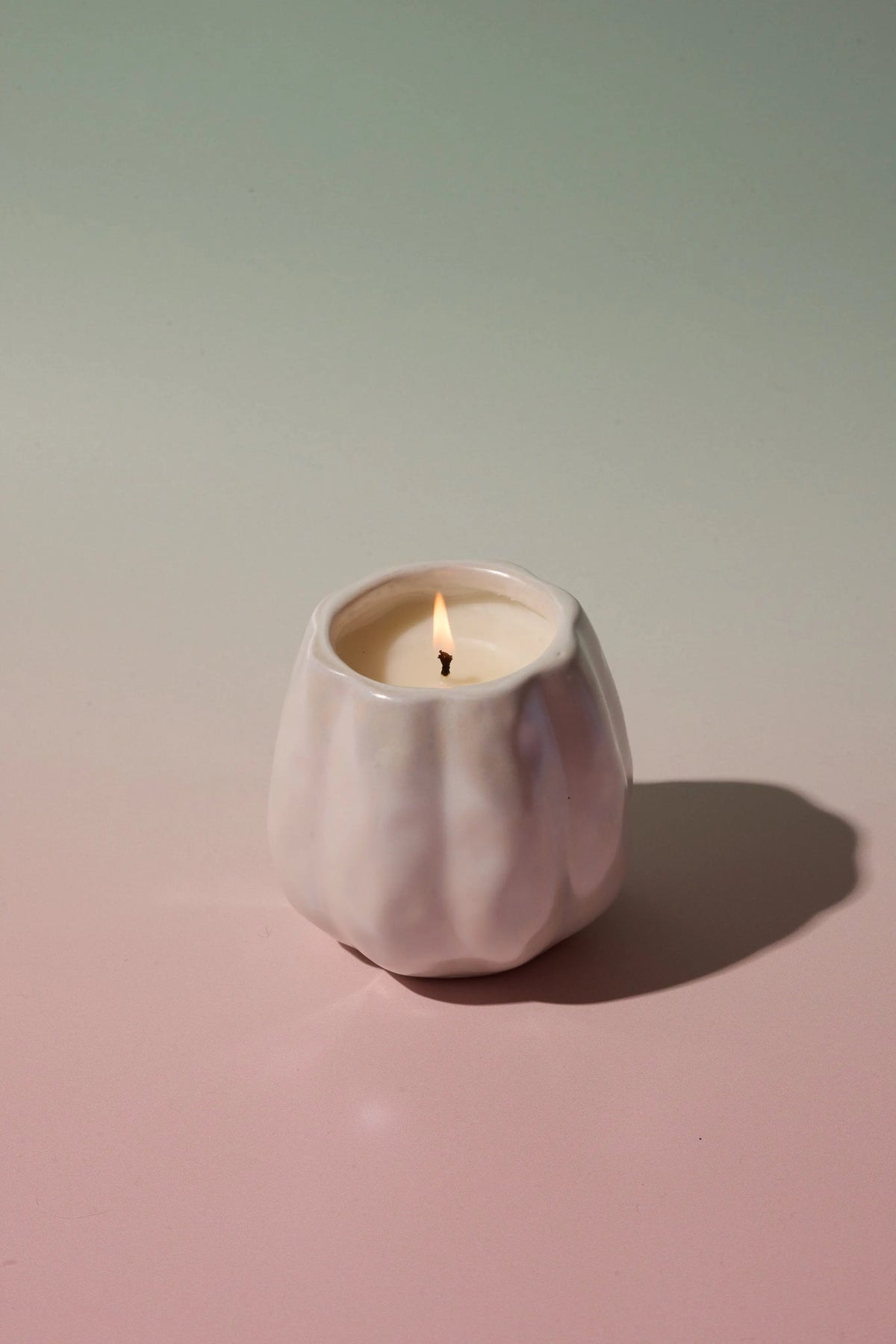 Flaming Pumpkin - White Metallic Pumpkin Candle Paddywax