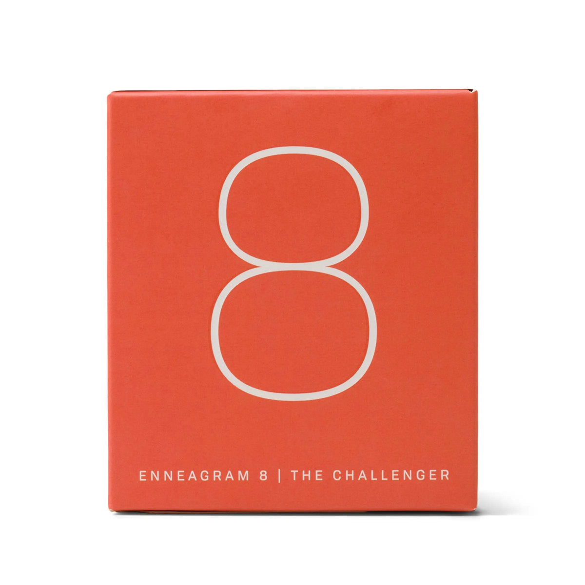 Introducing the Enneagram #8 Challenger 5 oz Candle - Incense + Smoke: this striking red ombre glass candle showcases a bold white number 8 and "Enneagram 8 | The Challenger" at the base, making it a standout addition to our Enneagram candles collection—thoughtfully crafted to embody your distinctive personality through its unique fragrance.