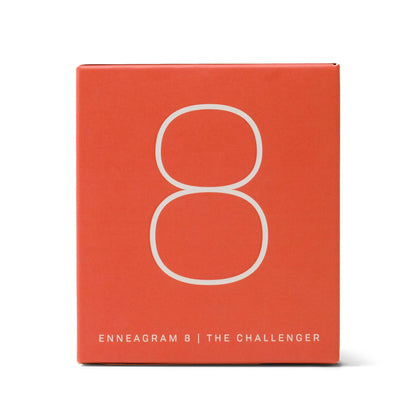 Introducing the Enneagram #8 Challenger 5 oz Candle - Incense + Smoke: this striking red ombre glass candle showcases a bold white number 8 and "Enneagram 8 | The Challenger" at the base, making it a standout addition to our Enneagram candles collection—thoughtfully crafted to embody your distinctive personality through its unique fragrance.